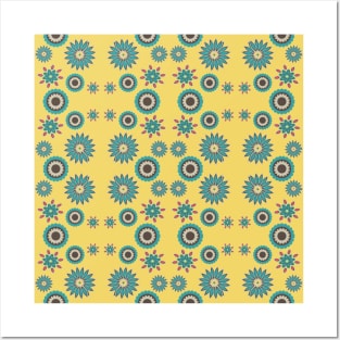 abstract seamless floral pattern exotic shapes Posters and Art